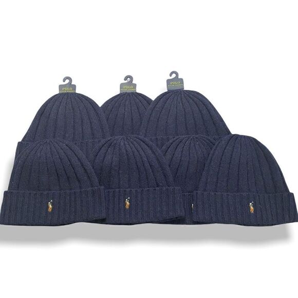 Polo Ralph Lauren Mens Signature Merino Wool Cuffed Beanie Blue One Size (g) New - Picture 6 of 8